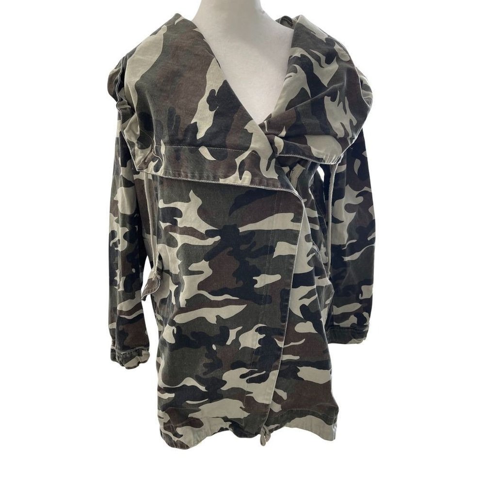 Cookie Couture Hooded Camouflage Zip Front Anorak Jacket